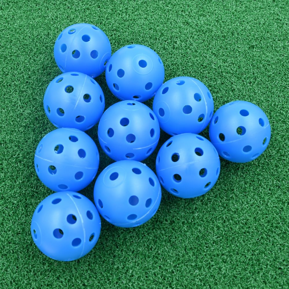 50pcs Plastic Whiffle Airflow Hollow Golf Ball Practice