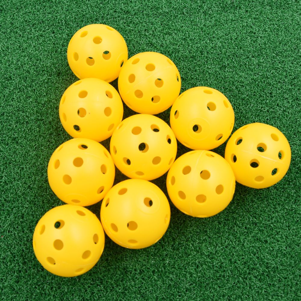 50pcs Plastic Whiffle Airflow Hollow Golf Ball Practice