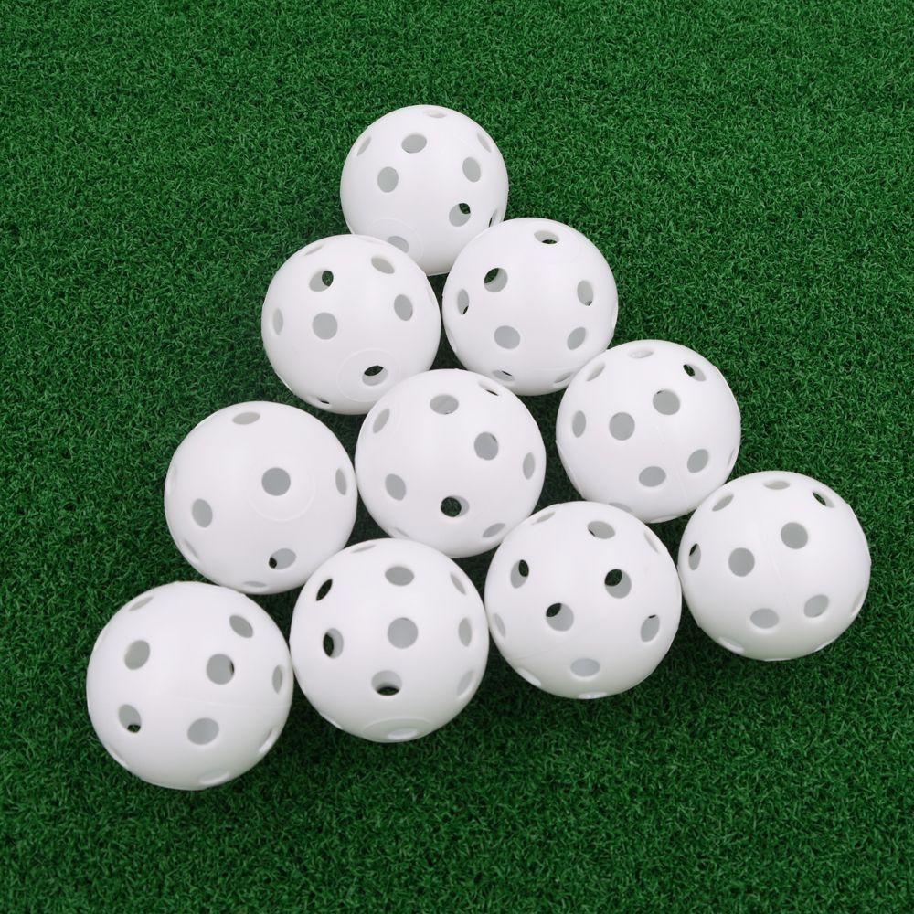 50pcs Plastic Whiffle Airflow Hollow Golf Ball Practice