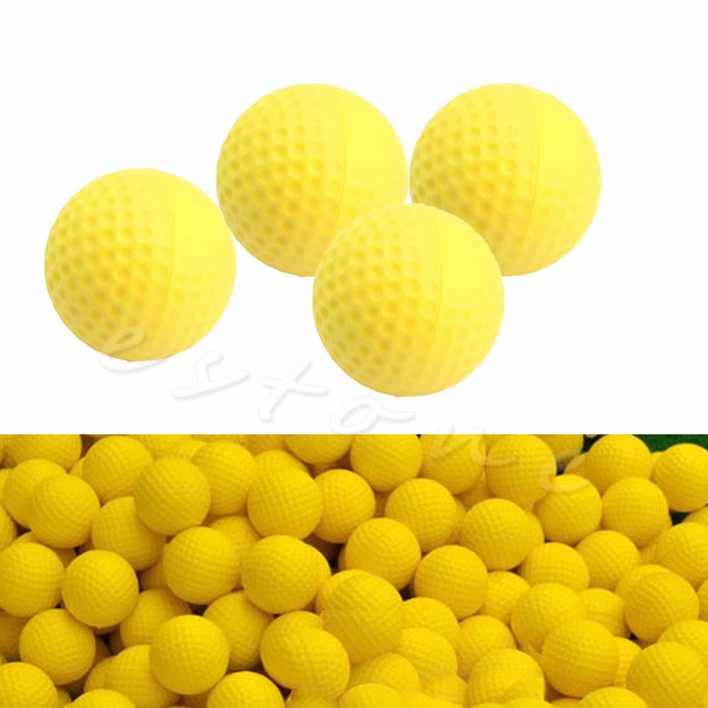 10pcs Pu Foam Golf Balls Yellow Sponge Elastic Indoor