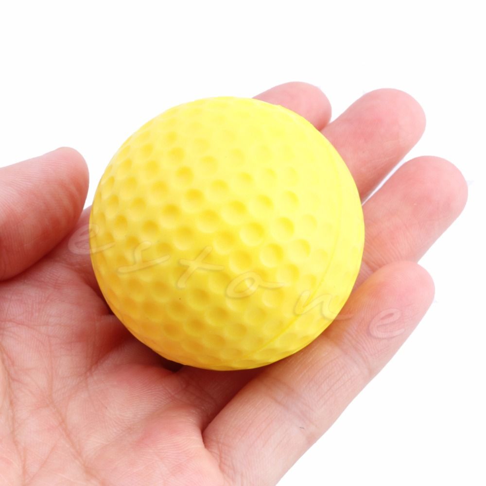 10pcs Pu Foam Golf Balls Yellow Sponge Elastic Indoor