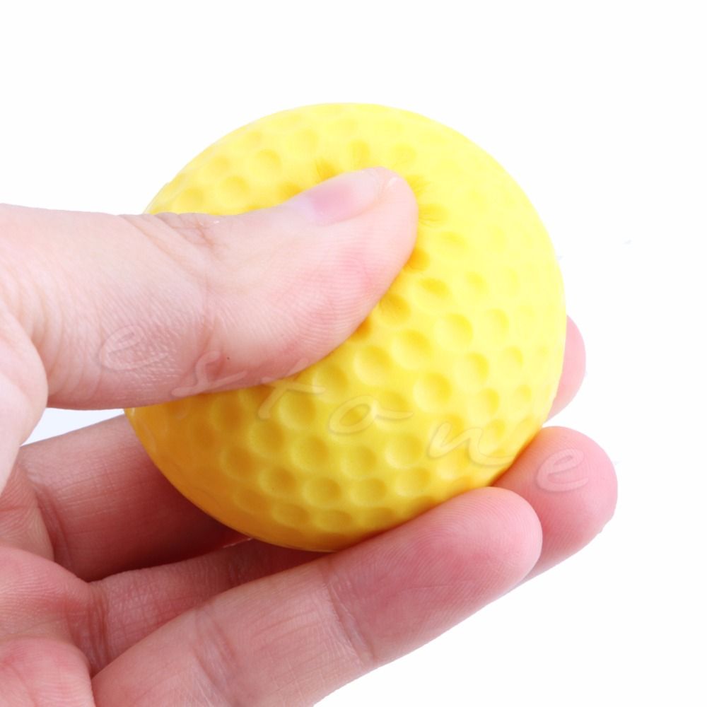 10pcs Pu Foam Golf Balls Yellow Sponge Elastic Indoor