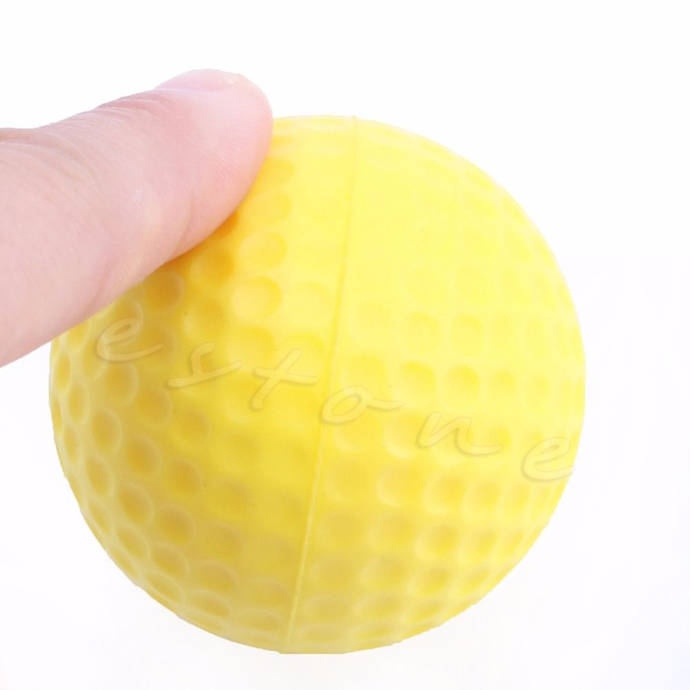 10pcs Pu Foam Golf Balls Yellow Sponge Elastic Indoor