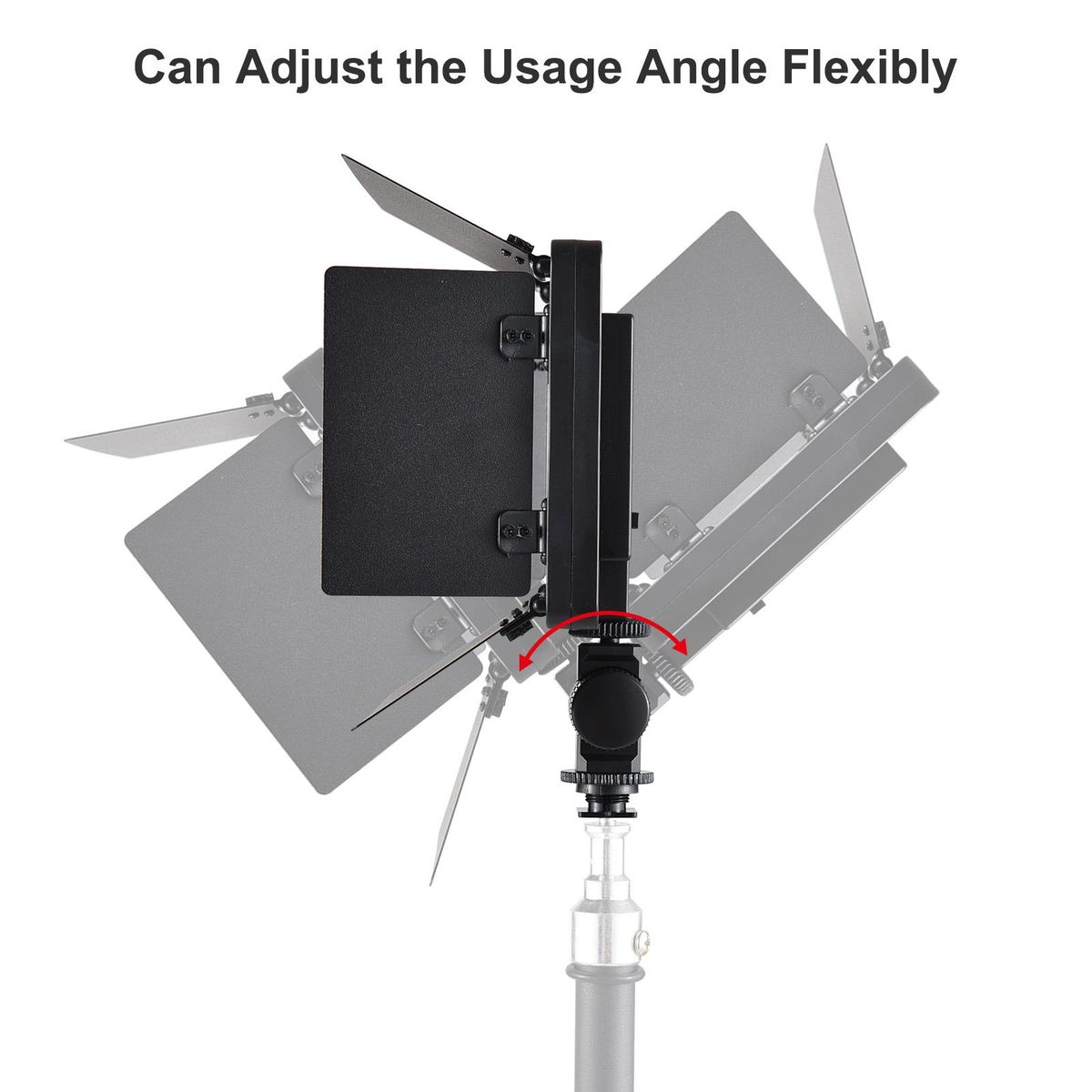 Portable LED Video Light Photography Fill Light 520pcs LED Beads 3000K/5500K Bi-Color Dimmable DC/NP Series Battery Powered with Barndoor Cold   Shoe Adapter Power Adapter for Studio Product Portrait Photography Live Streamin