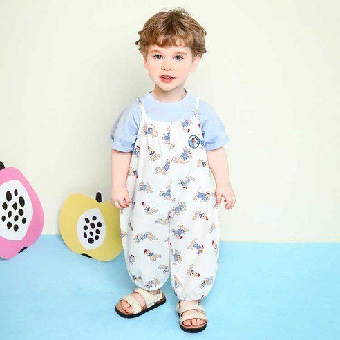 Molly Melly Children's New Artist Dog Overall Pants