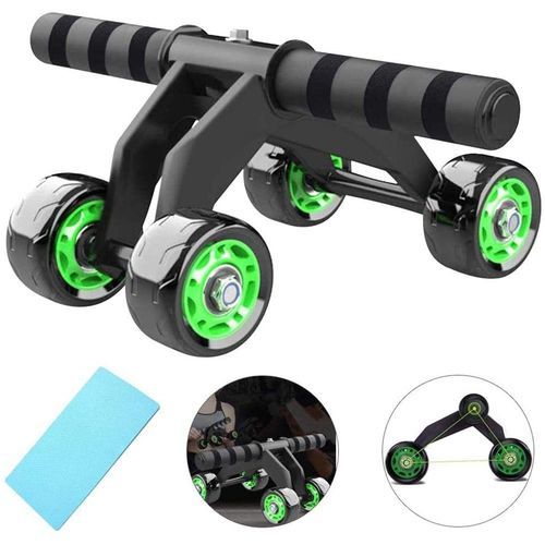 4 Wheel Roller Slide AB Wheel Exercise Roller + Knee Support