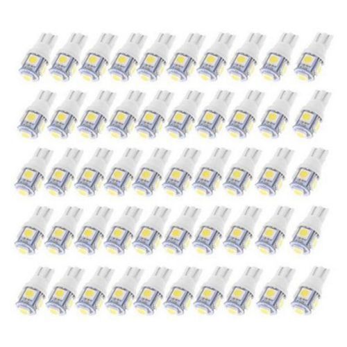50pcs T10 Wedge 5-SMD 5050 Xenon LED Light Bulbs 192 168