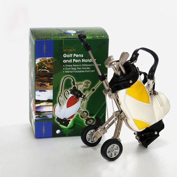 Mini Golf Trolley Golf Bag With Cart Desk Top Pen And