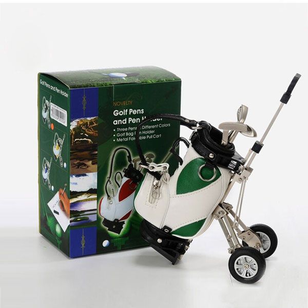 Mini Golf Trolley Golf Bag With Cart Desk Top Pen And