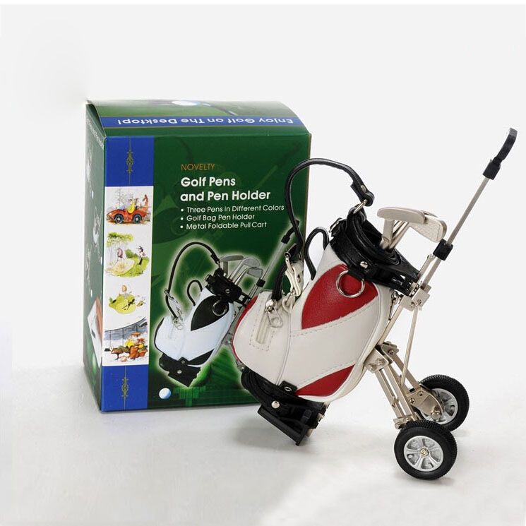 Mini Golf Trolley Golf Bag With Cart Desk Top Pen And