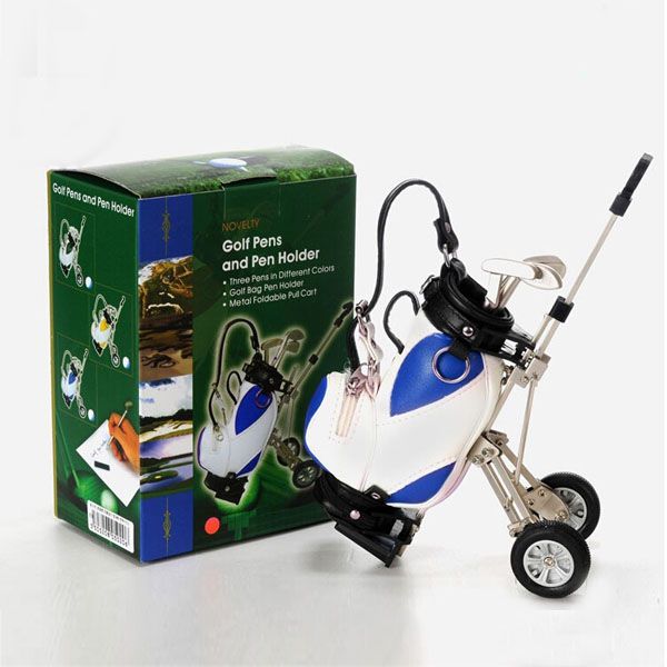 Mini Golf Trolley Golf Bag With Cart Desk Top Pen And