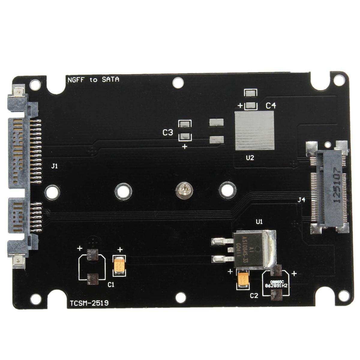 B+M Key Socket 2 M.2 NGFF (SATA) SSD To 2.5 SATA Adapter Card + Case Gift Black