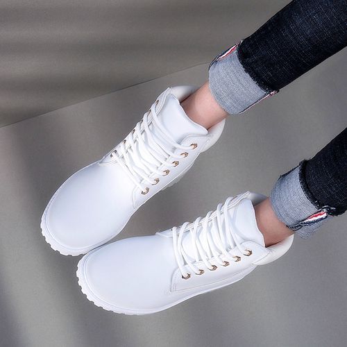 Women Shoes Martin Boots Shoes Ladies Shoes PU Leather Boots Dark Grey
