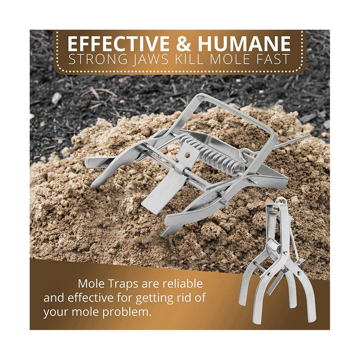 Mole Trap (Pack of 3) Powerful Trap to Catch Moles Protect