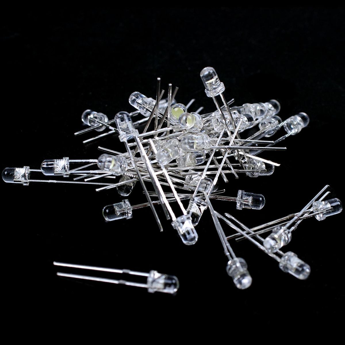 40 Pieces 3mm White LED Lamp Light Emitting Diode DC 2.5V-3V