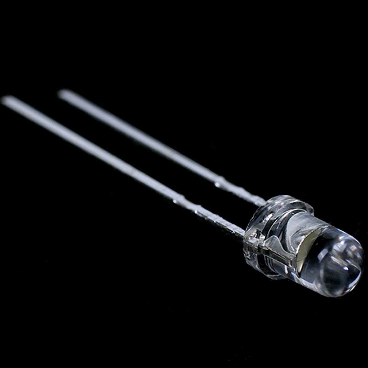 40 Pieces 3mm White LED Lamp Light Emitting Diode DC 2.5V-3V