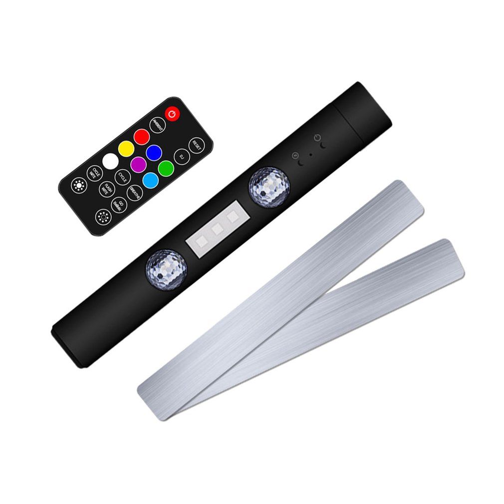 Two-in-one LED Car Atmosphere Light Colorful Voice-activated Wireless USB Charging Music Rhythm Light