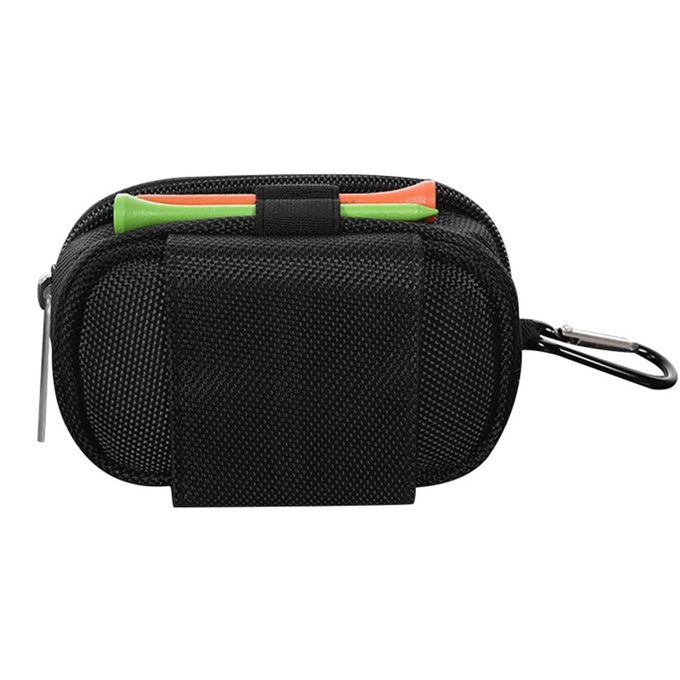 Golf Ball Pouch Tee Holder Belt Waist Bag Zipper For Golf Sports Black