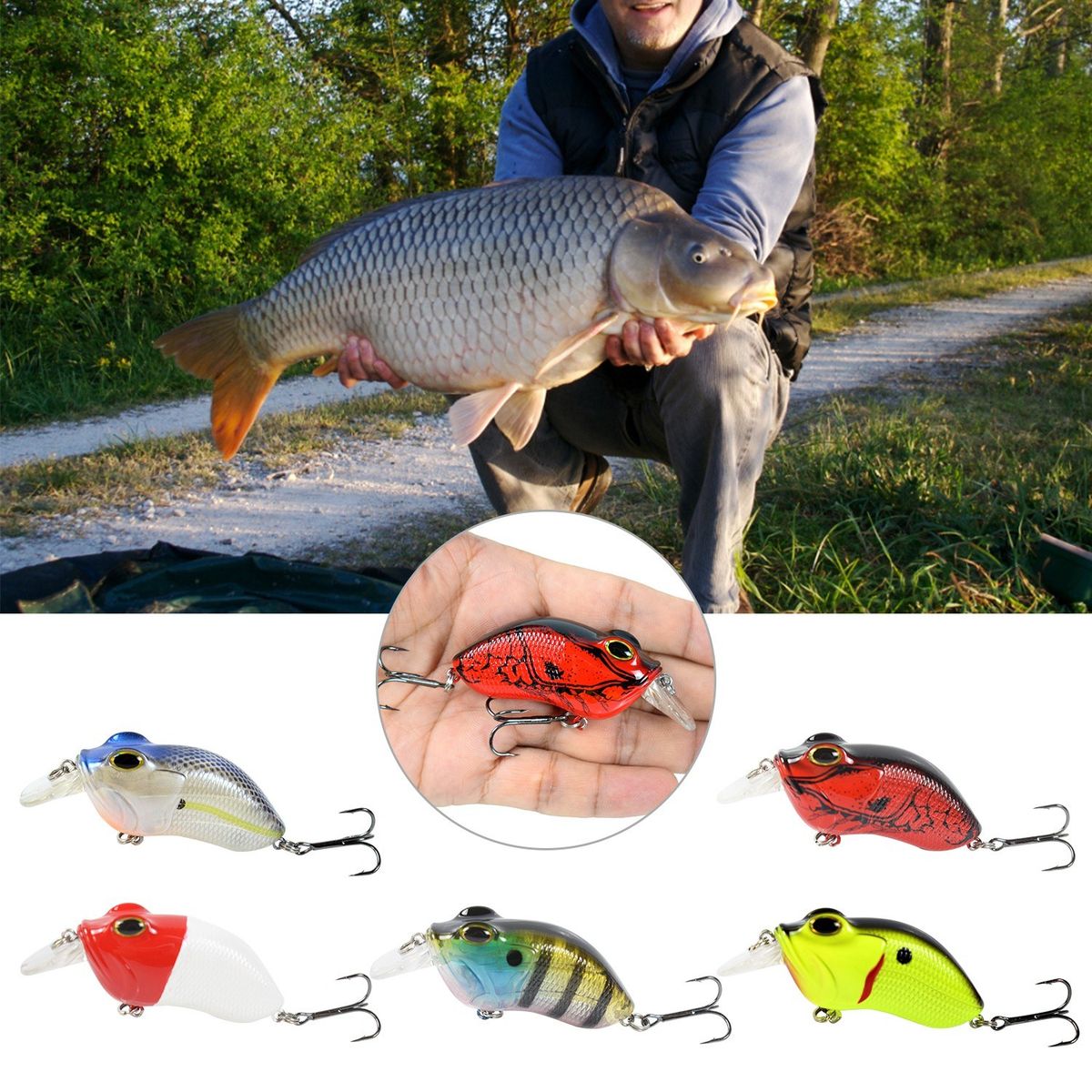 73mm 14g Fishing Lure Artificial Hard Crank Bait Wobbler