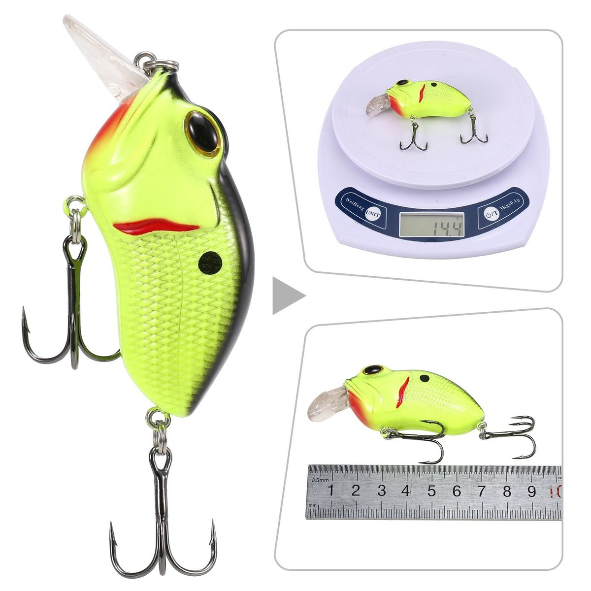 73mm 14g Fishing Lure Artificial Hard Crank Bait Wobbler