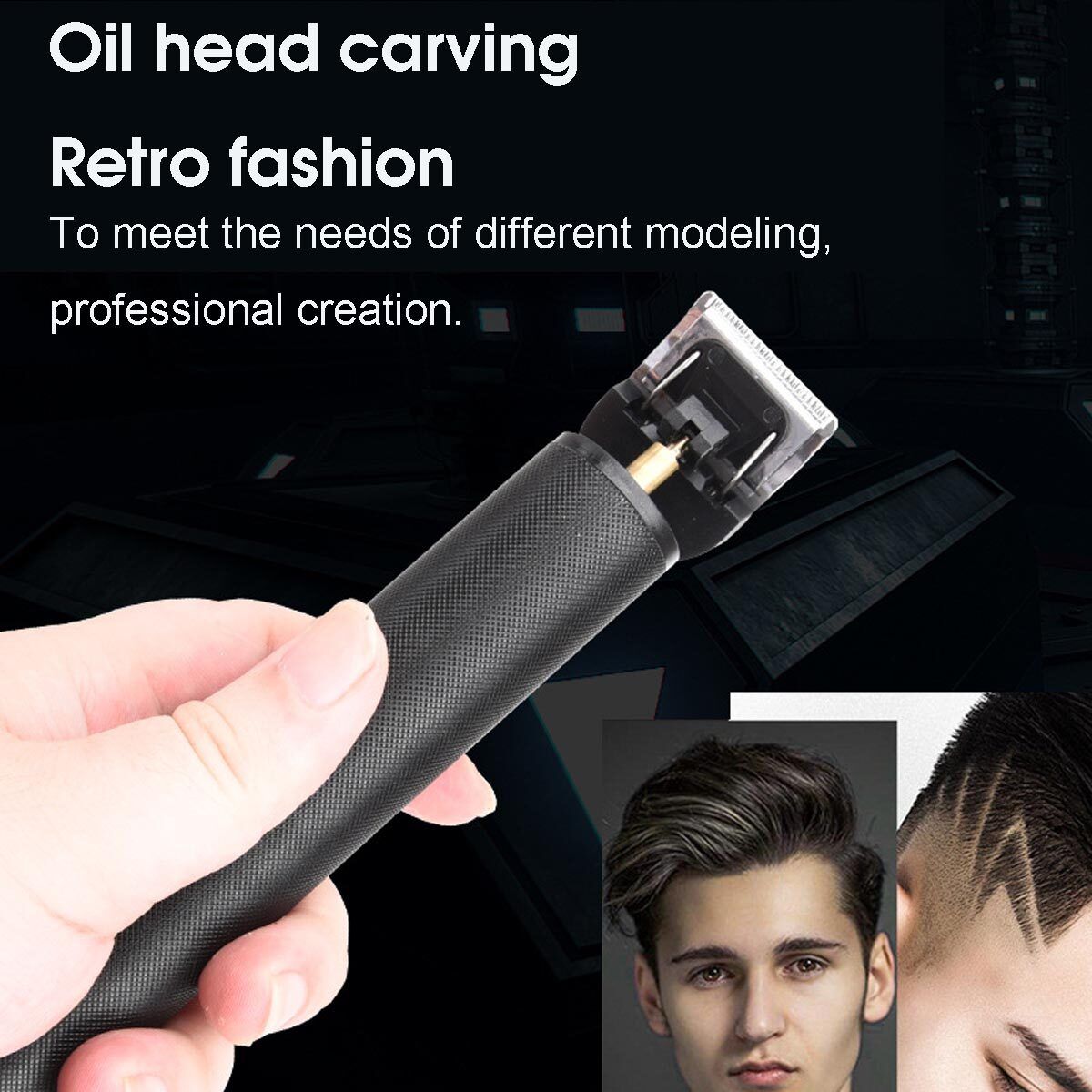 Men Professional Hair Clippers Electric Hair Trimmer Hair Machine Barber Be Able To Charge Mobile Phone Black