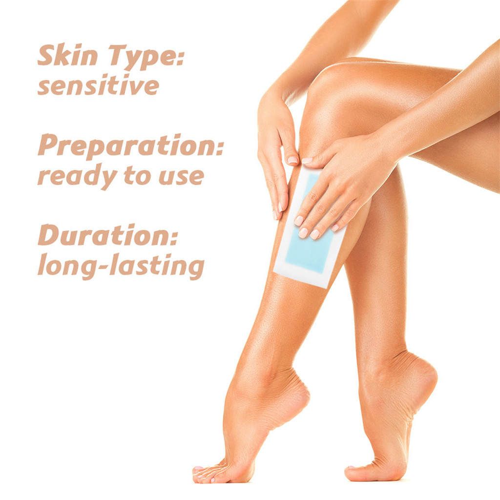 10 Piece Double Side Leg Arm Body Hair Removal Cold  Strips Blue