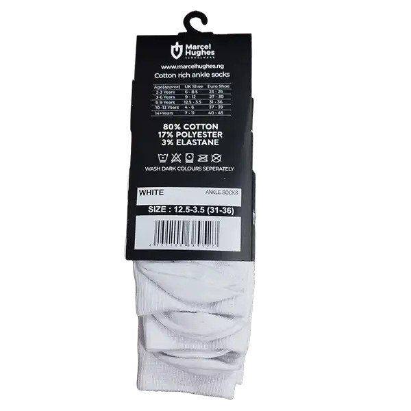 Boys Ankle White Socks