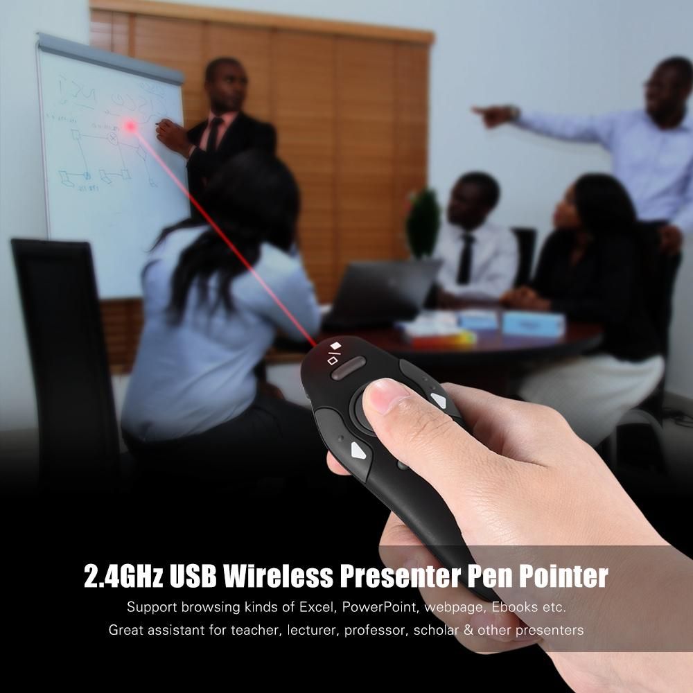 2.4GHz Wireless USB Powerpoint Presentation PPT Flip Pen Pointer Clicker Presenter with Red Light Remote Control for Teacher Lecturer Professor Scholar