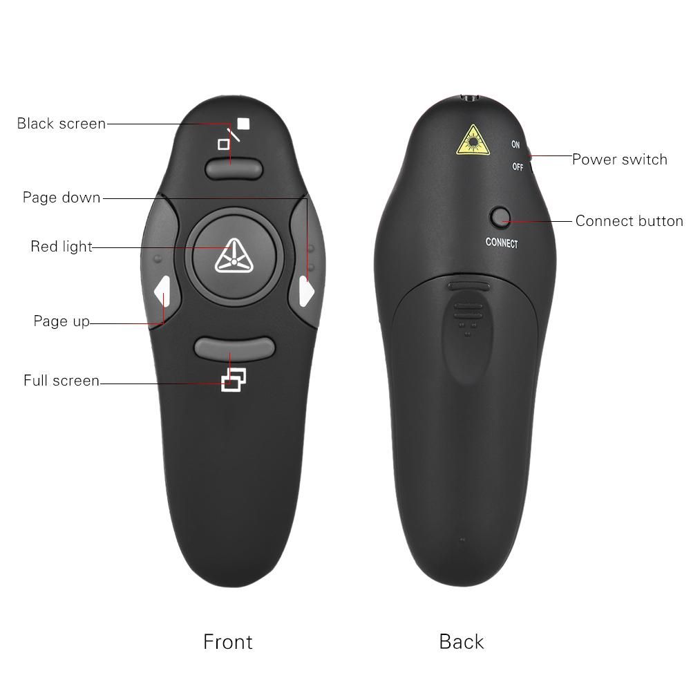 2.4GHz Wireless USB Powerpoint Presentation PPT Flip Pen Pointer Clicker Presenter with Red Light Remote Control for Teacher Lecturer Professor Scholar