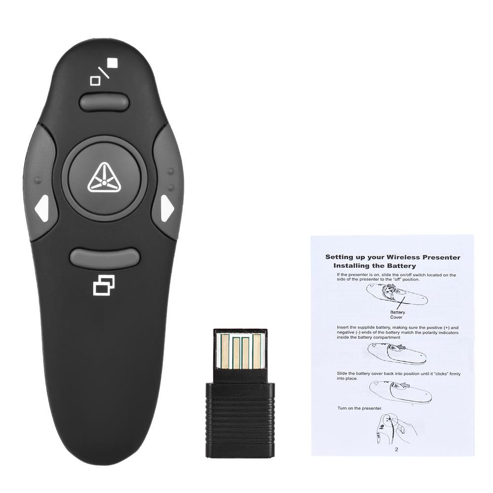 2.4GHz Wireless USB Powerpoint Presentation PPT Flip Pen Pointer Clicker Presenter with Red Light Remote Control for Teacher Lecturer Professor Scholar