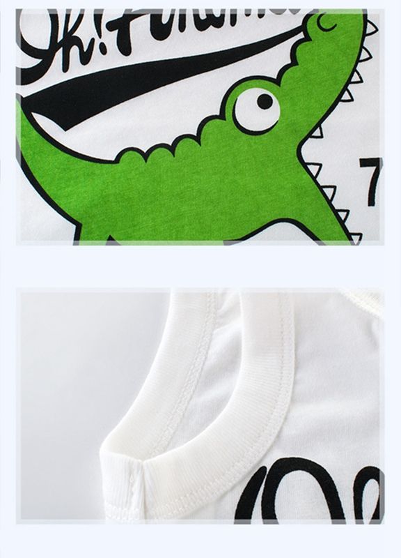 100% Cotton Kid  Crocodile Print Sleeveless Tank Tops