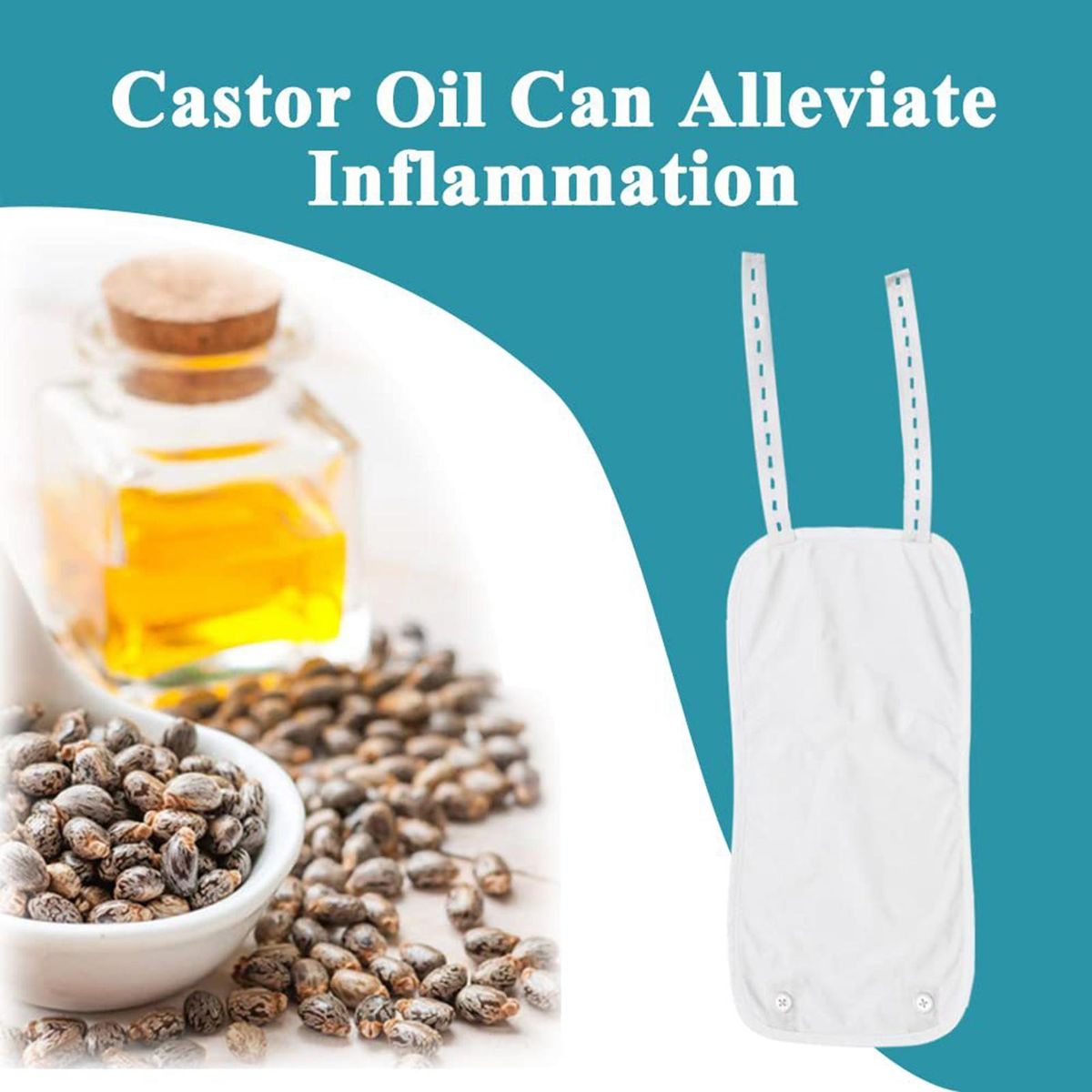 Castor Oil Leg Packs Organic Castor Oil Compress Kit for Calf White