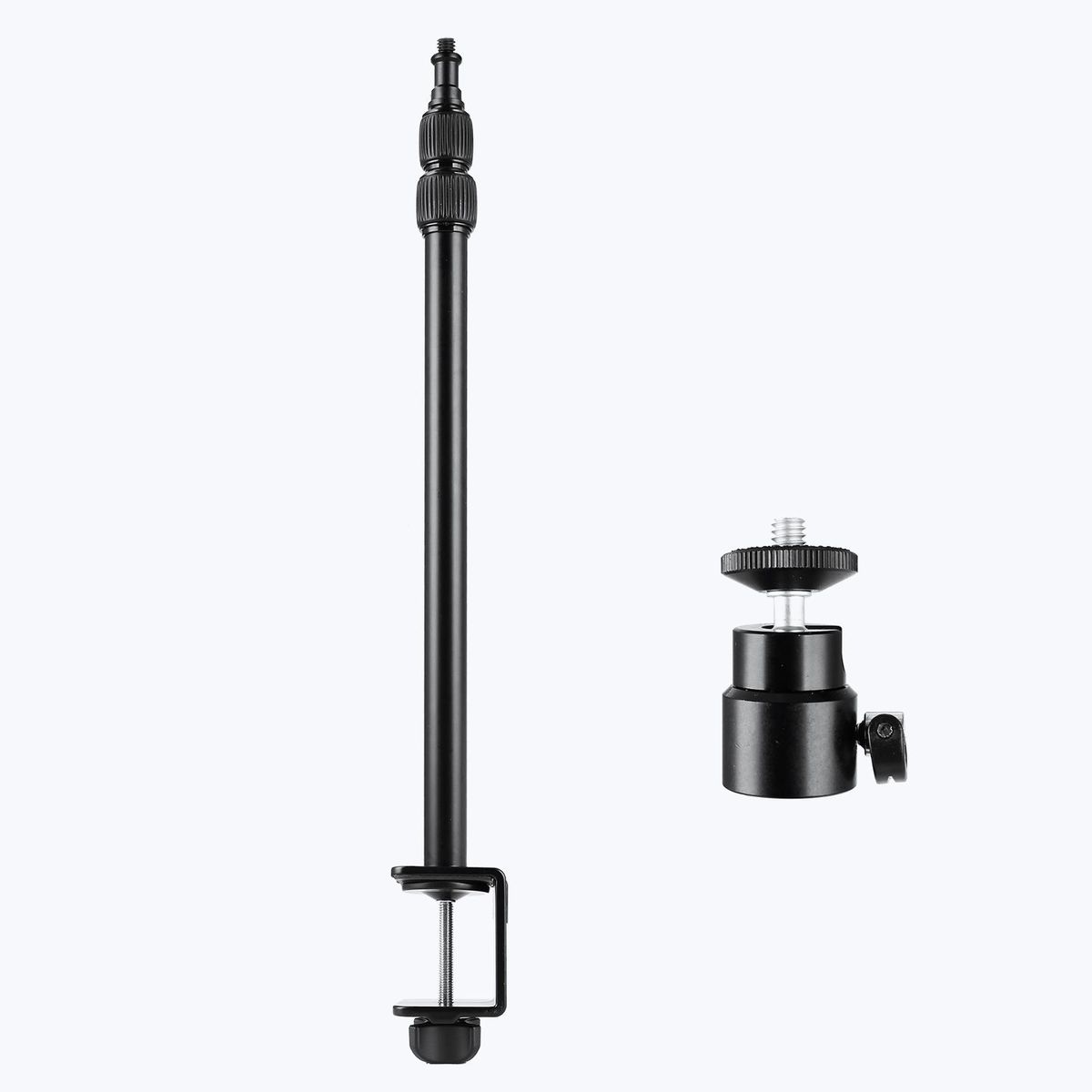 Andoer Desk Mount Stand Tabletop C-clamp Mount Aluminum Alloy Light Stand 41-100cm/16in-39.3in Adjustable Height 1/4 Inch Screw with 360° Rotatable Ballhead for DSLR Camera Ring Light Video Light Projector