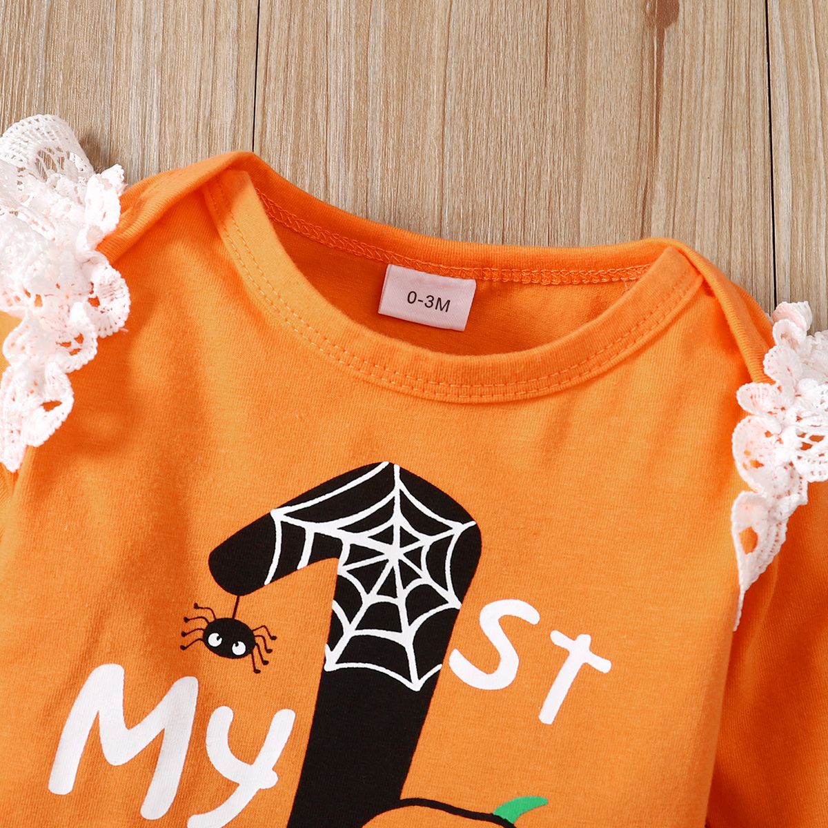Newborn Baby Girl Halloween Bodysuit+Pumpkin Pants+Headwear