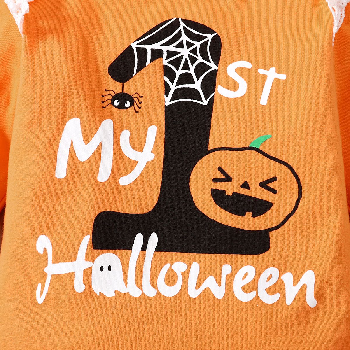 Newborn Baby Girl Halloween Bodysuit+Pumpkin Pants+Headwear