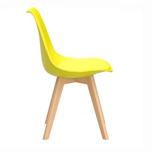 Dining Chair With Solid Beech Wood Legs - Yellow