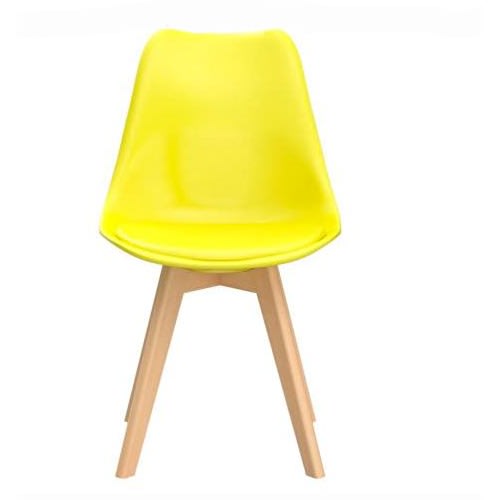 Dining Chair With Solid Beech Wood Legs - Yellow