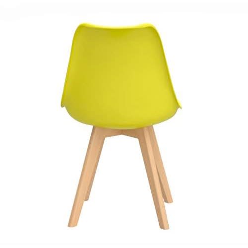 Dining Chair With Solid Beech Wood Legs - Yellow