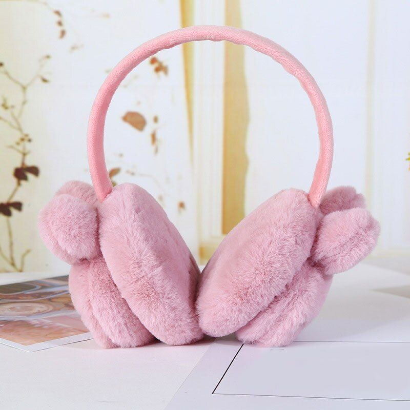 Cartoon 3d Rabbit Warm Earmuffs Winter Kids Outdoor Soft Pl