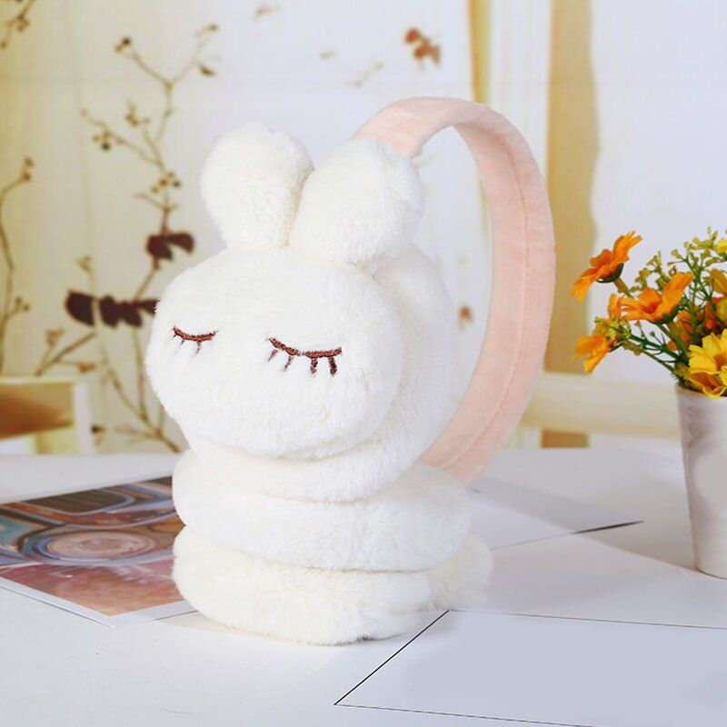 Cartoon 3d Rabbit Warm Earmuffs Winter Kids Outdoor Soft Pl