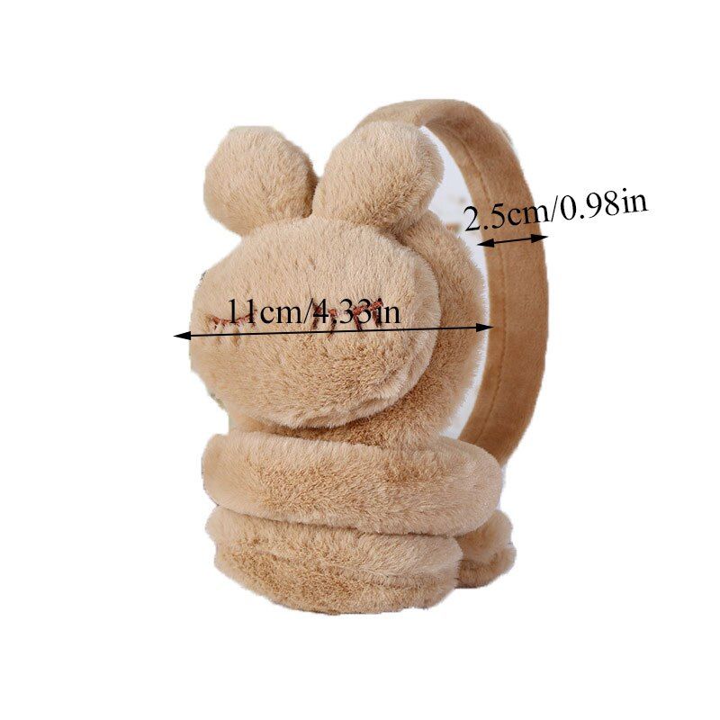 Cartoon 3d Rabbit Warm Earmuffs Winter Kids Outdoor Soft Pl