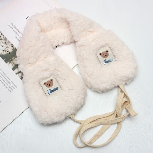 Korea Winter Warm Ear Cover Plush Earmuff Lace UP Cute Bear Ear Warmer Winter Women Ear Bag Fashion Adults Kids Earmuffs(#a1)
