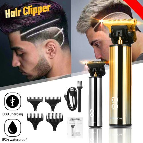 2 Gears Mini USB Rechargeable Precise Hair Clipper LED Black