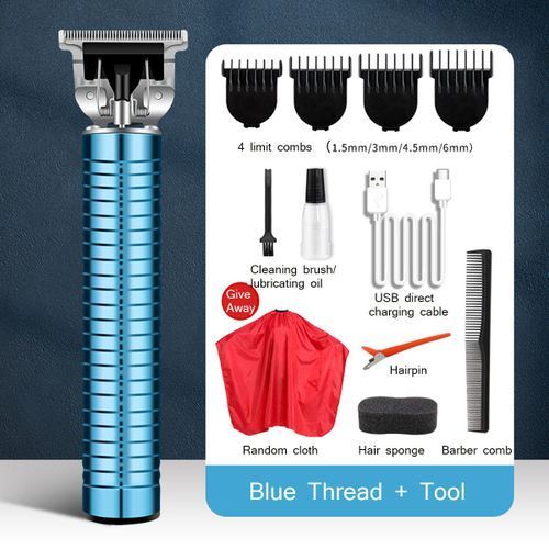 Professional Men Electric USB Hair Clipper Trimme Blue Threa