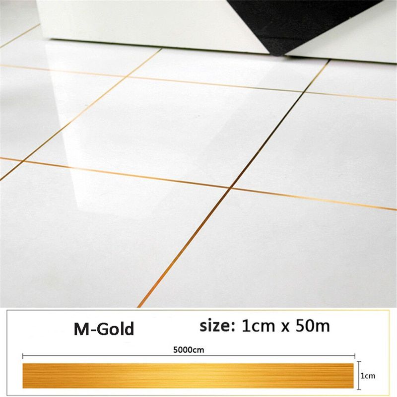 Vacclo Tile Gap Self-adhesive Strip Tape Line Sealing Foil Tape Home Living Room Waterproof Floor Crevice Sticker Decoration