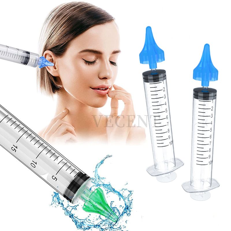 10ML Ear Cleaner Washer Syringer Elbow Rubber Tube Earwax Cleaning Removal Tool Flushing Irrig WJ
