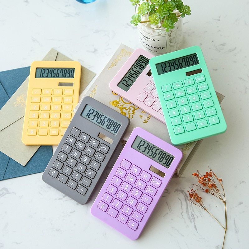 Solar Calculator Display 10 Multi-function Calculator Student Accounting Finance Office Colorful Computer Home Office Supplies Light Green