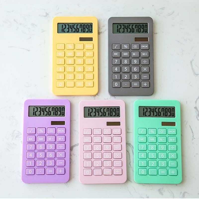 Solar Calculator Display 10 Multi-function Calculator Student Accounting Finance Office Colorful Computer Home Office Supplies Light Green