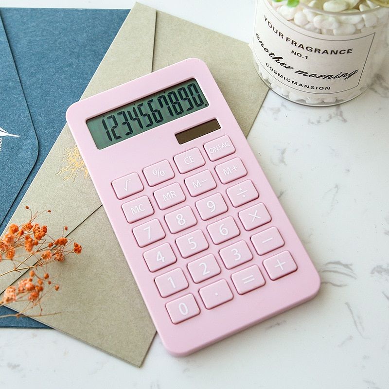 Solar Calculator Display 10 Multi-function Calculator Student Accounting Finance Office Colorful Computer Home Office Supplies Light Green