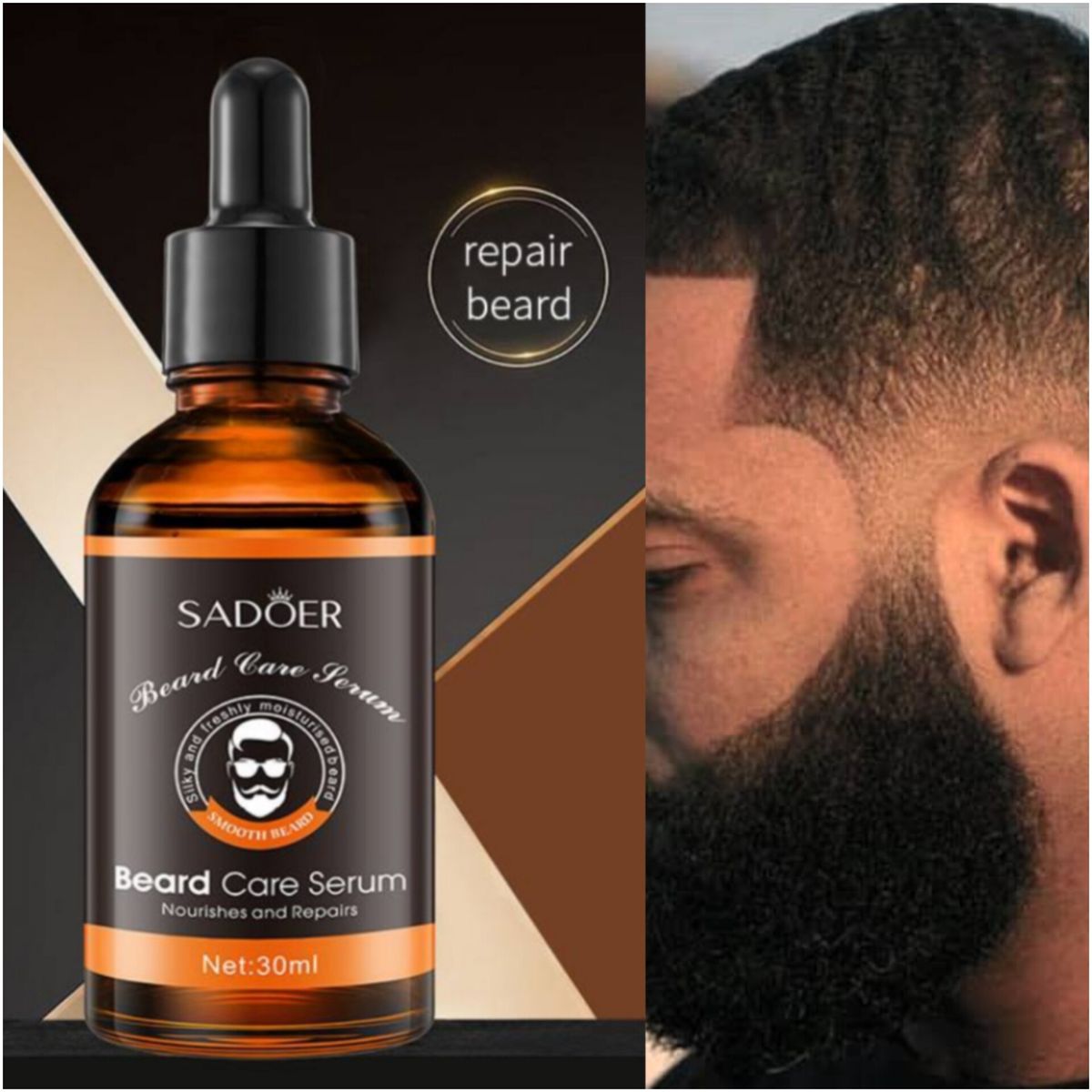 Men's Beard Care Serum. Moisturizing Luster Smooth Beard Essence .
